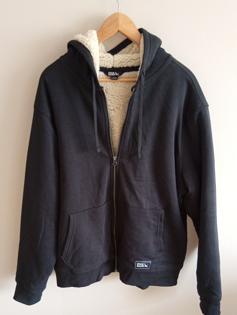 Eddie Bauer Shearling Lined Full Zip Hoodie Size Large